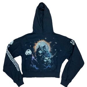 Darc Sport Women’s Black Cropped Wolves Hoodie Size Small